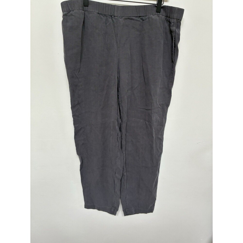 J Jill Pure Pull On Ankle Pants Size 1X Gray Tencel Pockets Minimalist Comfy